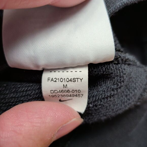 Nike Sportswear French Terry Pullover Hoodie Mens Medium Black DD4666-010 - Picture 5 of 12